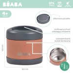 Duży pojemnik - termos obiadowy ze stali nierdzewnej 500 ml - mineral grey, teracotta / Beaba