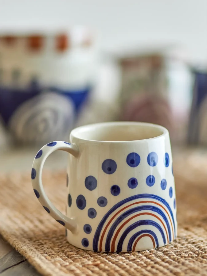 Dziecięcy kubek z kamionki - Shama, pomarańczowy / Bloomingville Mini