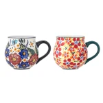 Dziecięcy kubek z kamionki - Florist, czerwony, 2 szt. / Bloomingville Mini