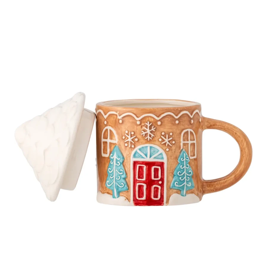 Dziecięcy kubek z kamionki - Ginnie, brązowy / Bloomingville Mini