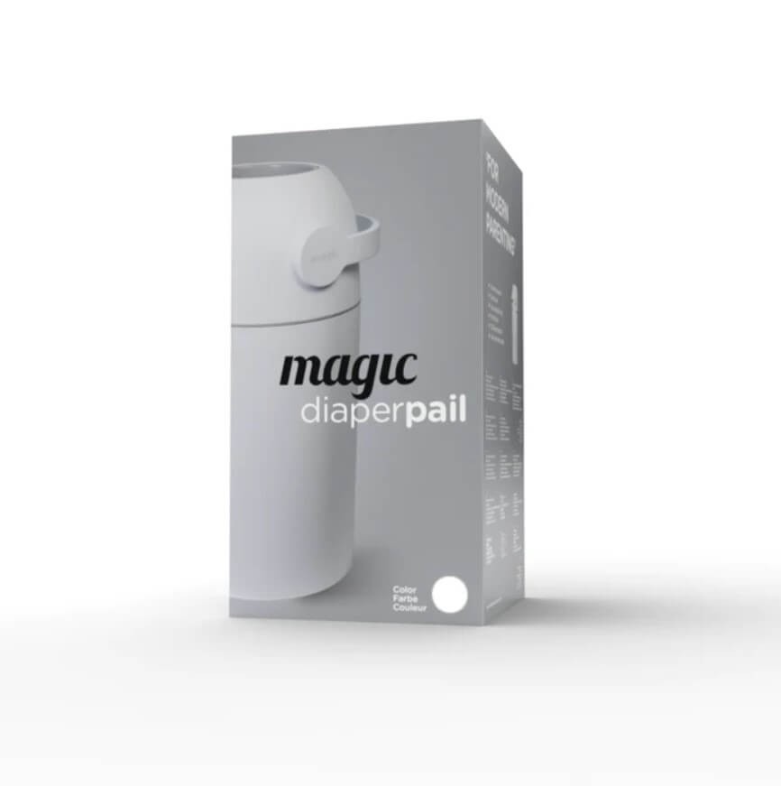 Kosz na zużyte pieluchy Magic Majestic - ciemny szary (na 25 pieluch) + worki / Magic
