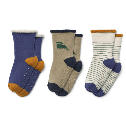 Zestaw dziecięcych skarpetek Eloy, 3-pack - dino, mist mix / Liewood