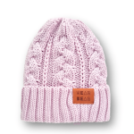 Zimowa czapka z wełny merino - light pink / Strojmisie
