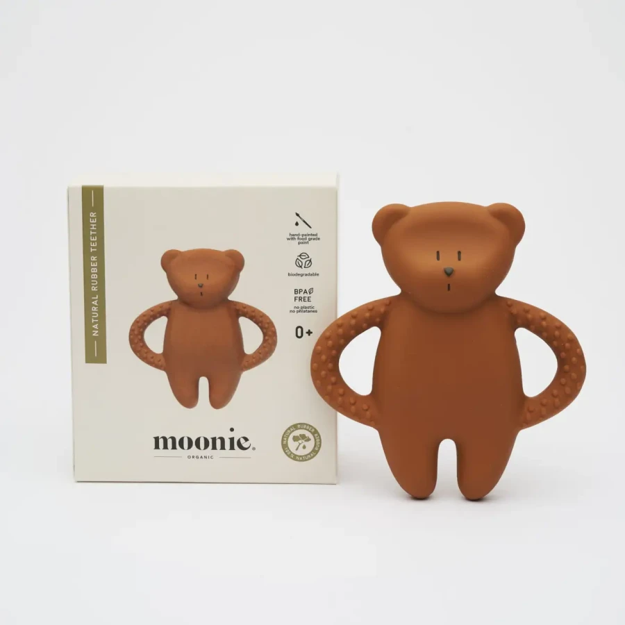 Gryzak z naturalnego kauczuku - miś caramel / Moonie