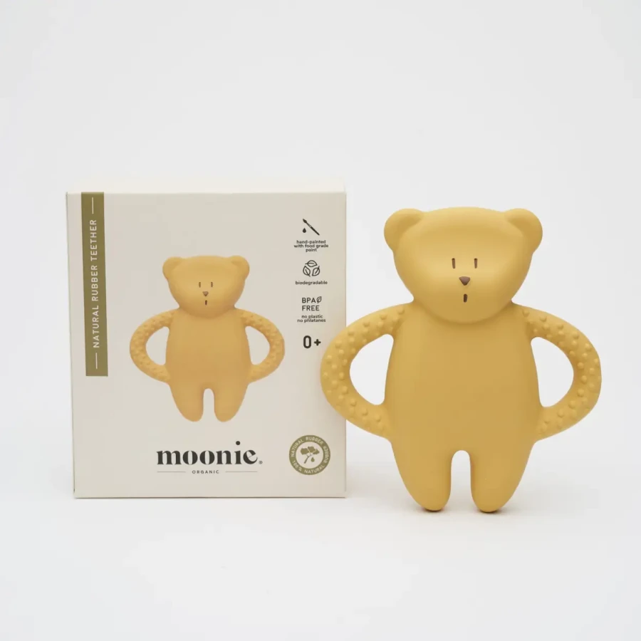 Gryzak z naturalnego kauczuku - miś caramel / Moonie