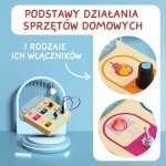 Drewniana tablica manipulacyjna z przełącznikami, 3+ / TOPBRIGHT
