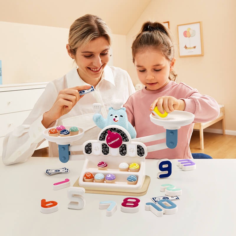 Waga szalkowa Montessori - Głodny Miś, zabawka edukacyjna, 3+ / TOPBRIGHT