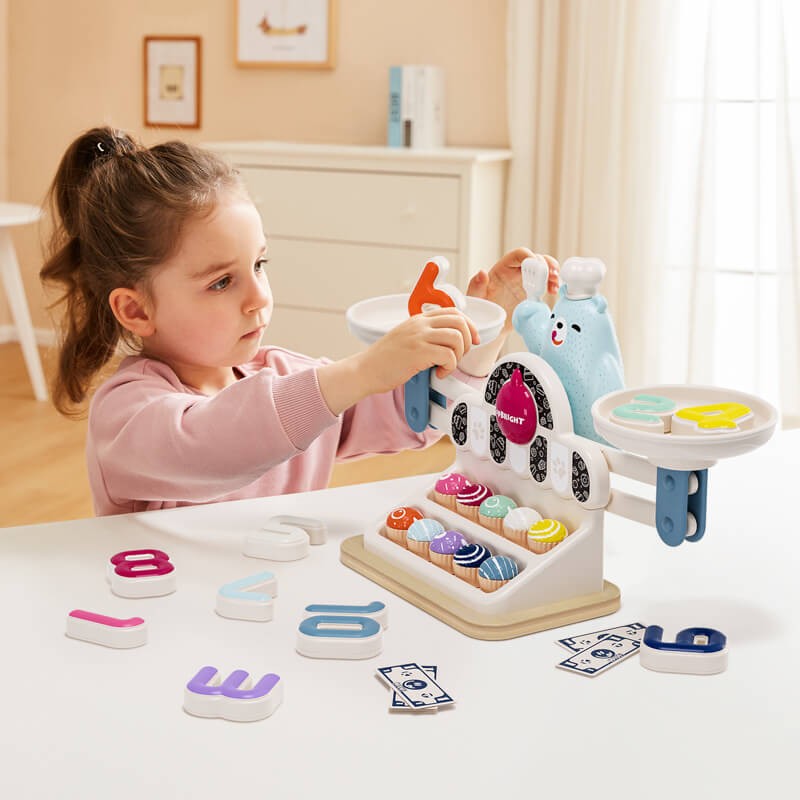 Waga szalkowa Montessori - Głodny Miś, zabawka edukacyjna, 3+ / TOPBRIGHT