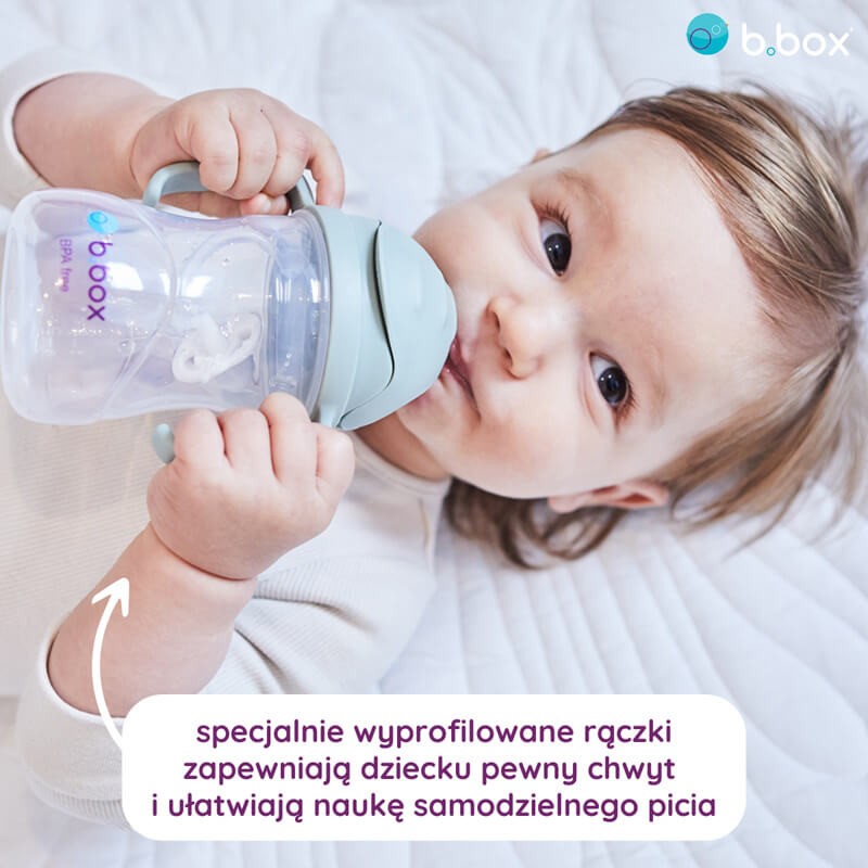 Bidon ze słomką 240 ml, BŁĘKITNY / b.box