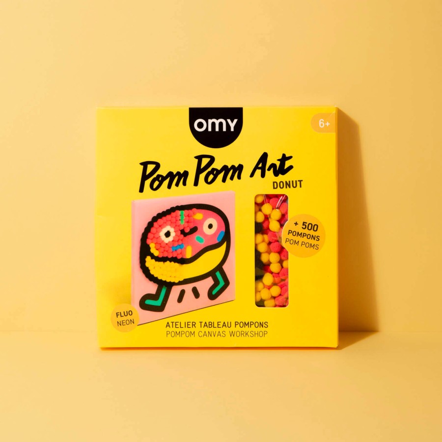 Zestaw kreatywny do wyklejania pomponami - Donat / OMY