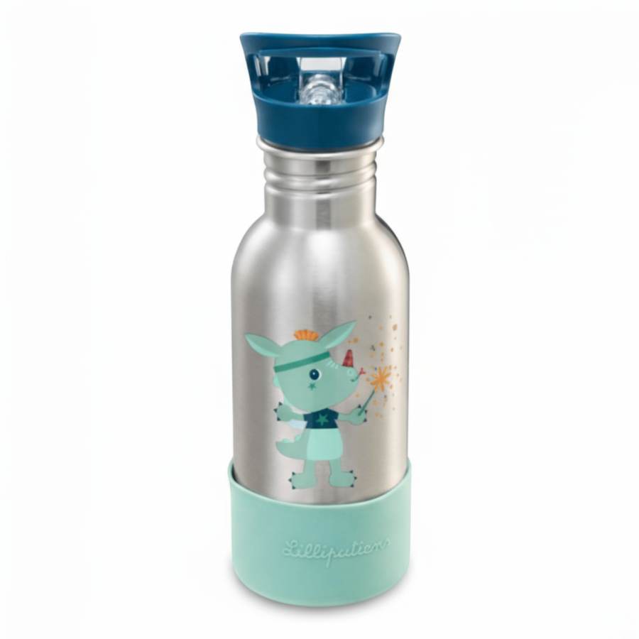 Bidon 600 ml ze stali nierdzewnej ze słomką Magiczny Smok Joe / Lilliputiens