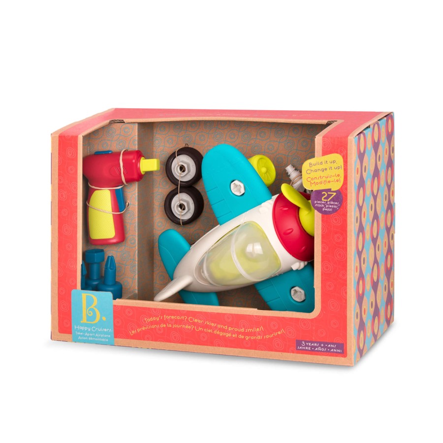 Happy Cruisers – Take-apart airplane – samolot do demontażu i skręcania, z wiertarką / B.Toys