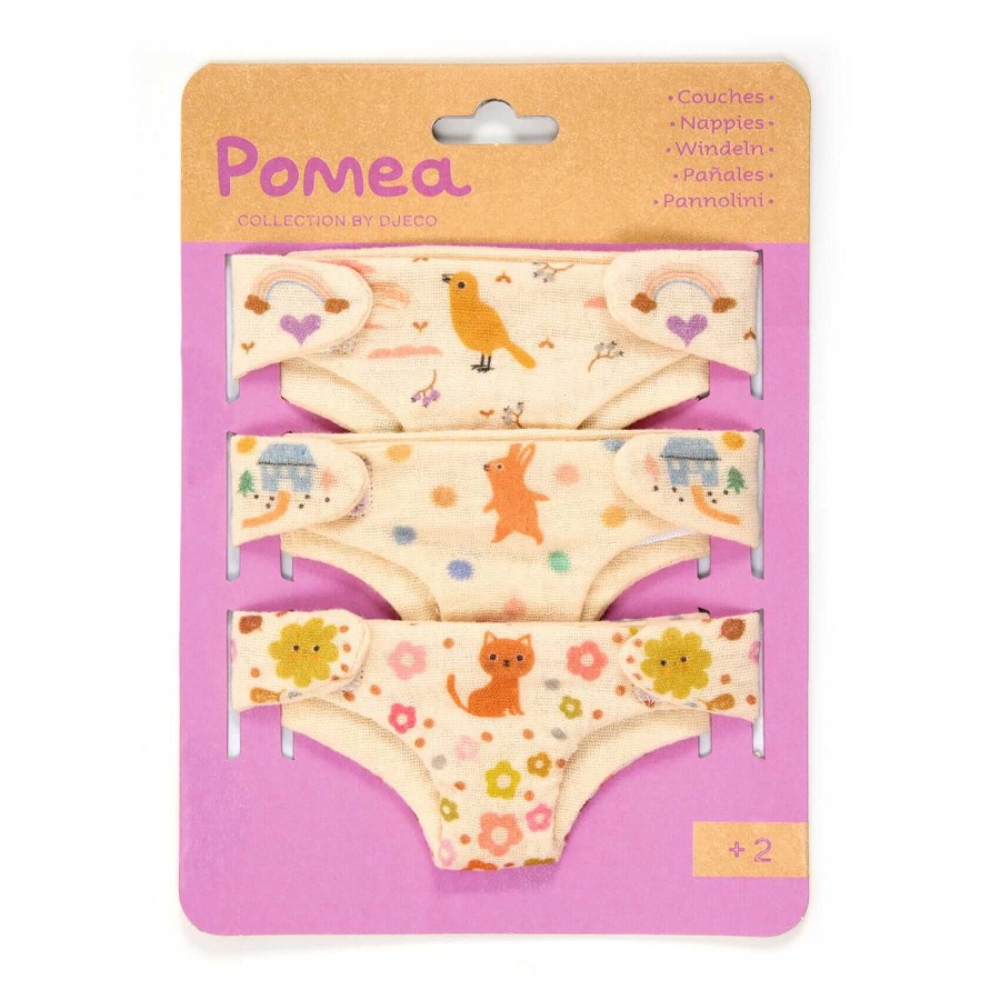 Zestaw 3 pieluszek dla lalek POMEA / Djeco