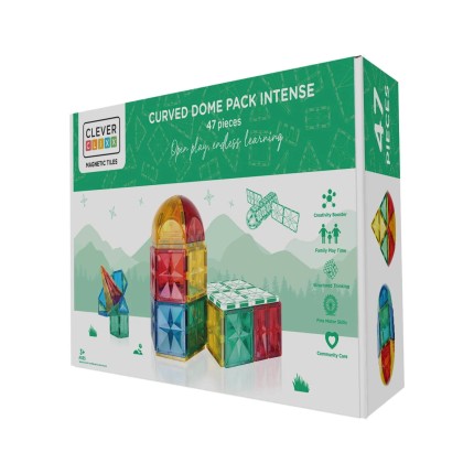 Klocki magnetyczne Curved Dome Pack Intense - 47 el. / Cleverclixx