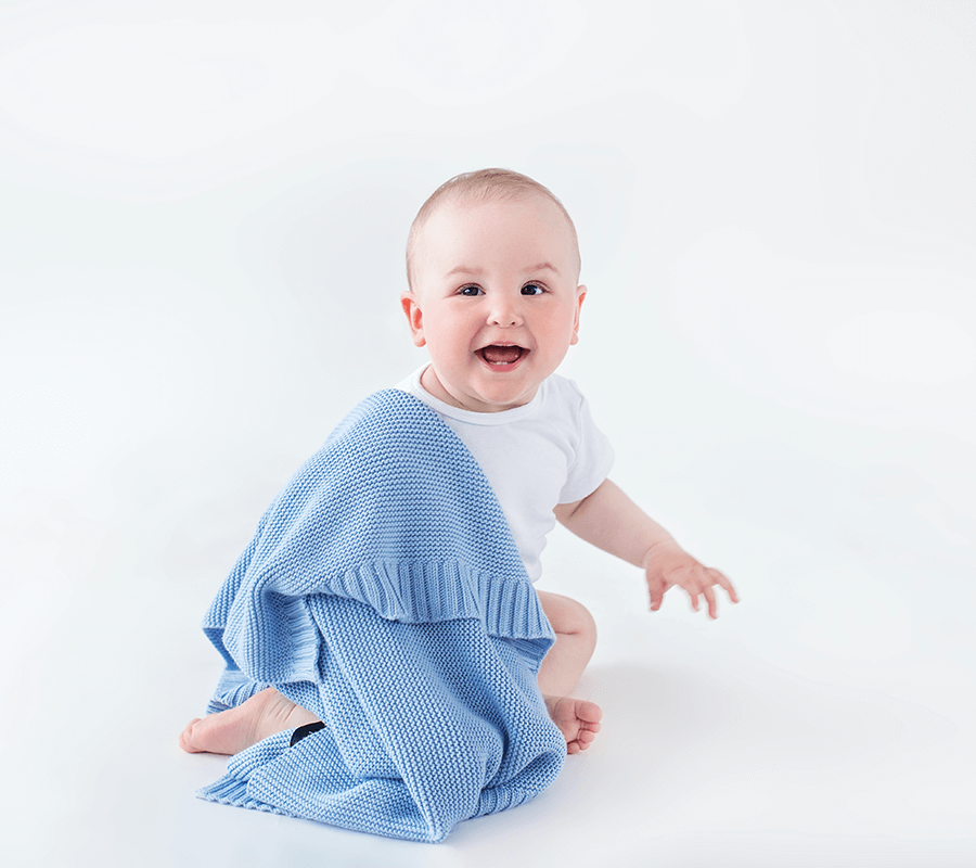 Bambusowy koc 80x100 BABY BLUE / Lullalove