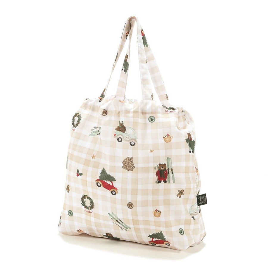 Shopper Bag z kieszonką - WINTER COTTAGE / La Millou