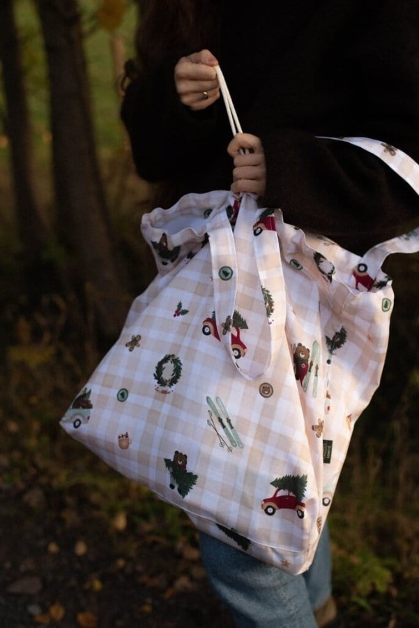 Shopper Bag z kieszonką - WINTER COTTAGE / La Millou