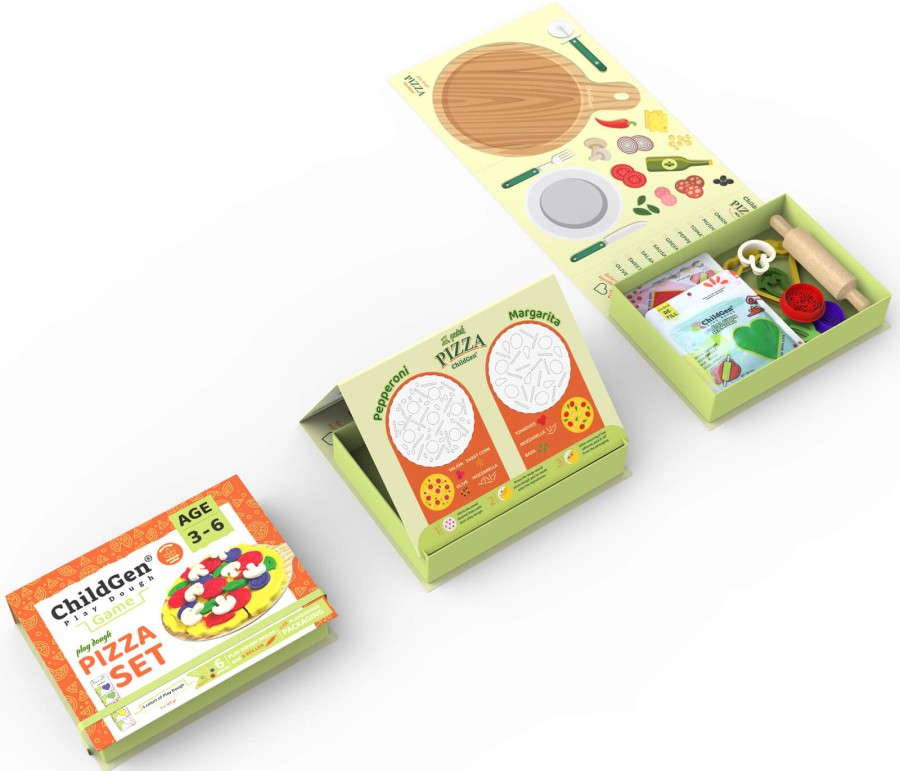 Zestaw kreatywny PIZZA, 100% naturalna ciastolina i akcesoria / ChildGen