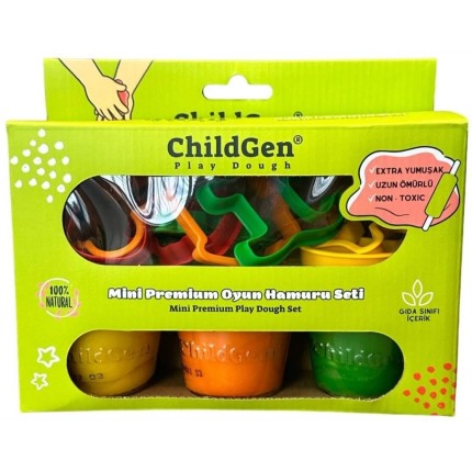Zestaw kreatywny MAŁY ARTYSTA, 100% naturalna ciastolina i 8 kształtów / ChildGen