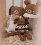 Duży dziergany miś z wełny alpaki - sienna pyjamas / Main Sauvage
