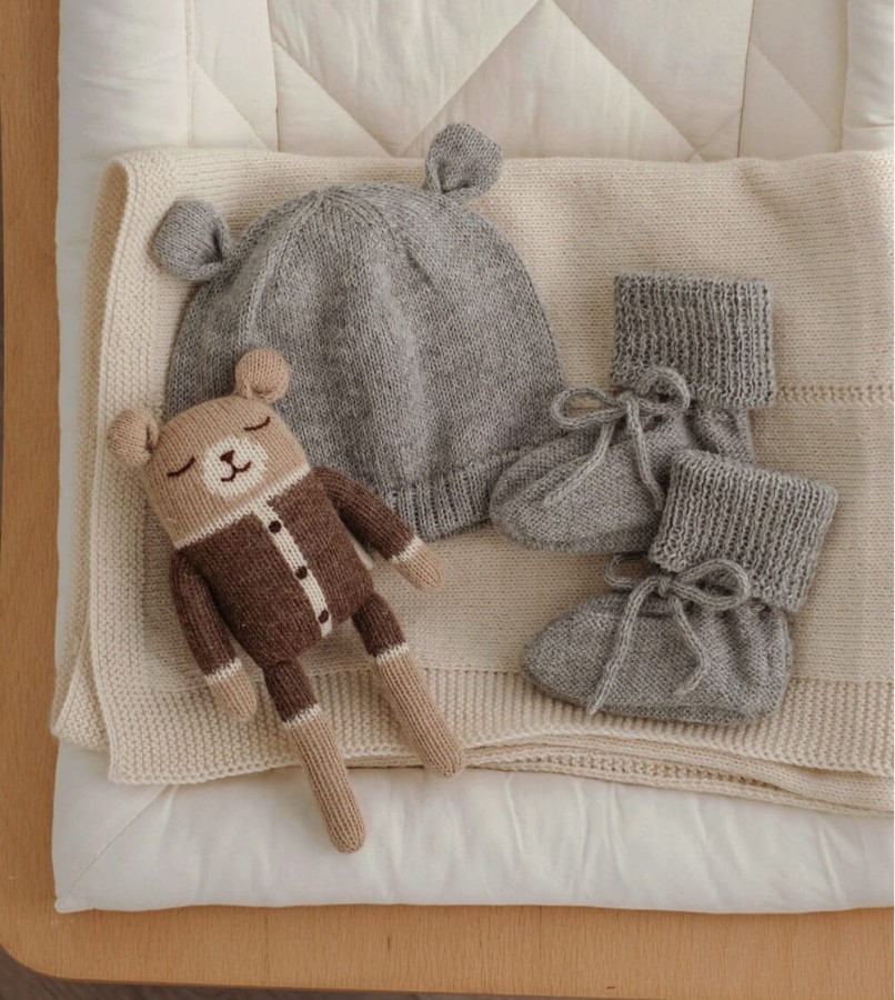 Dziergane buciki niechodki - grey / Main Sauvage