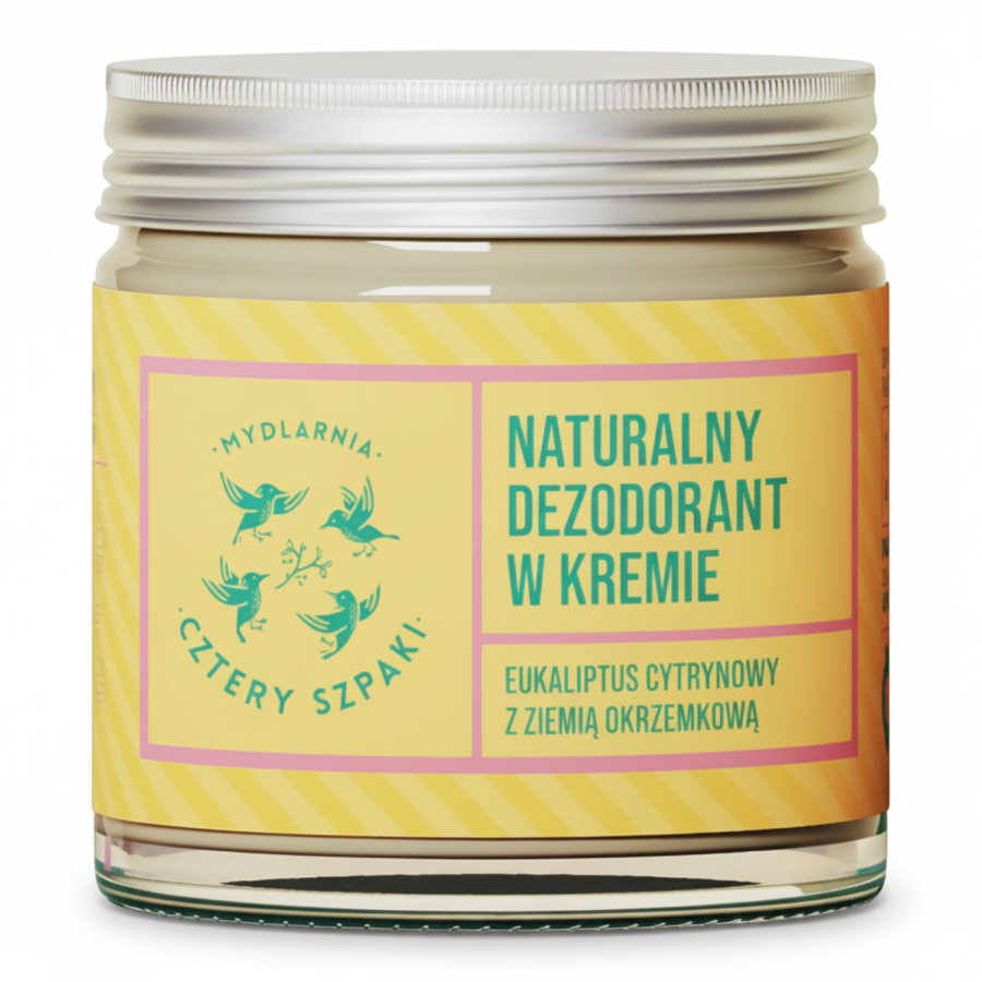 Naturalny dezodorant w kremie o zapachu Eukaliptusa Cytrynowego, 60 ml / Mydlarnia Cztery Szpaki