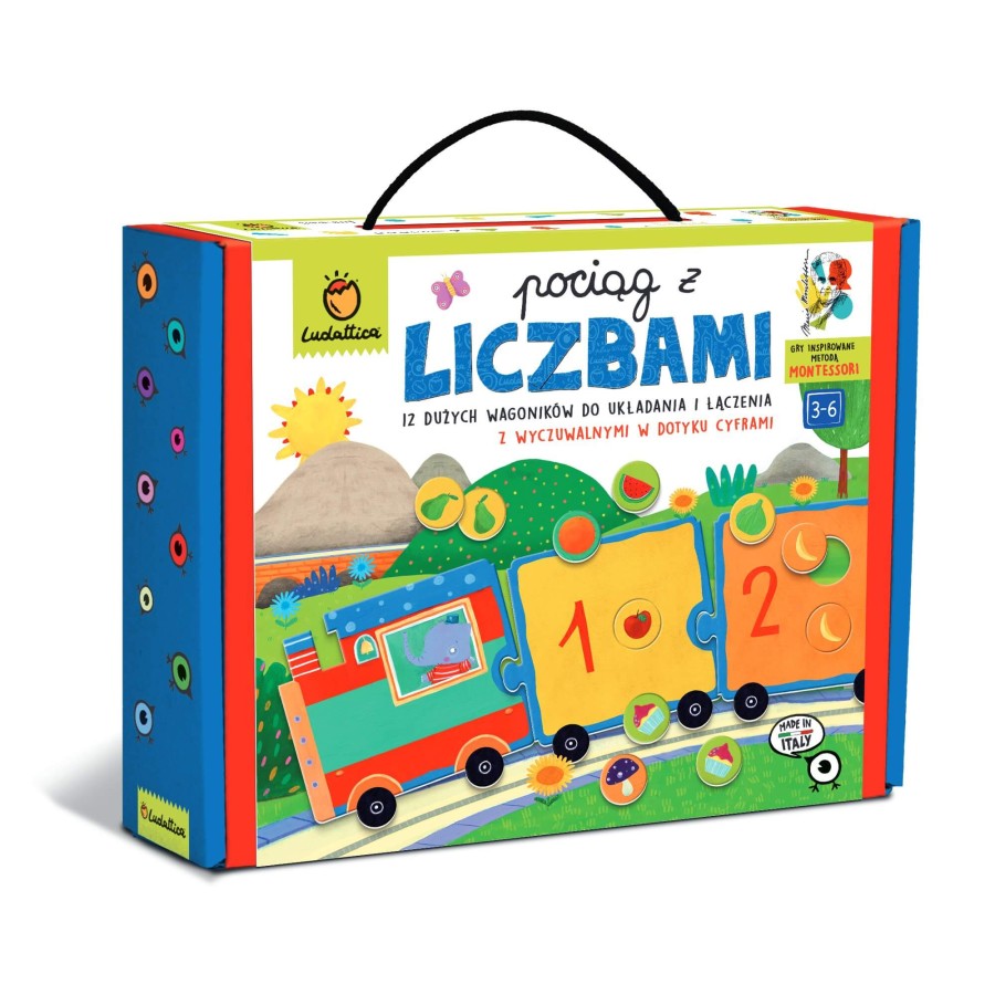 WALIZECZKA edukacyjna Montessori - pociąg z LICZBAMI / Ludattica