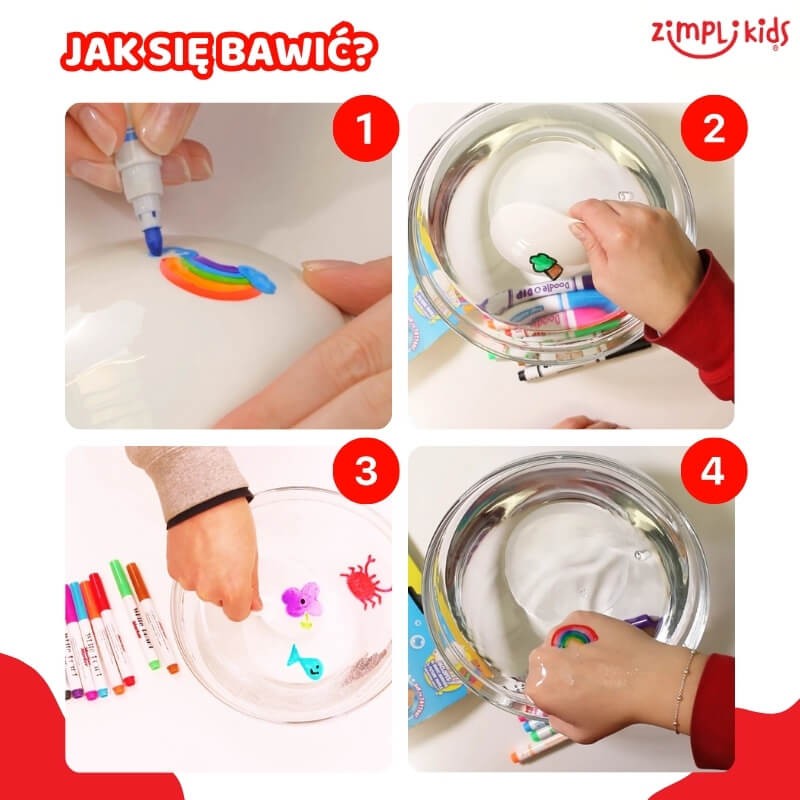 Zestaw tatuaży do wody + flamastry / Zimpli Kids