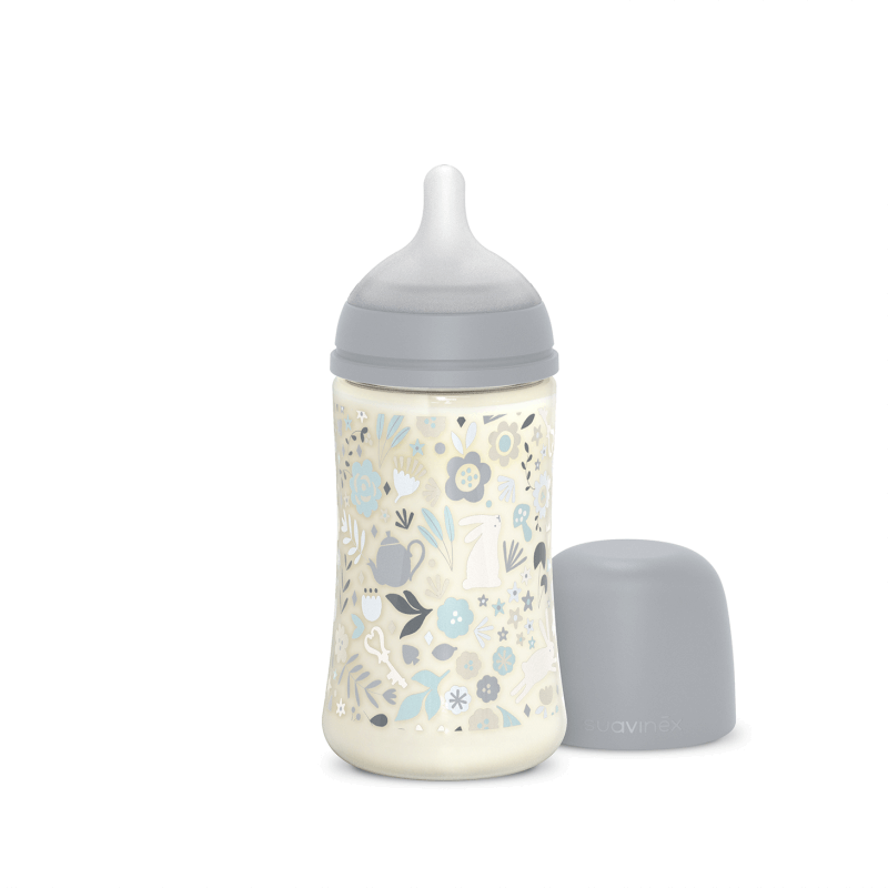 Butelka 270 ml ze smoczkiem fizjologicznym SX Pro o średnim przepływie - niebieska liberty Wonderland / Suavinex