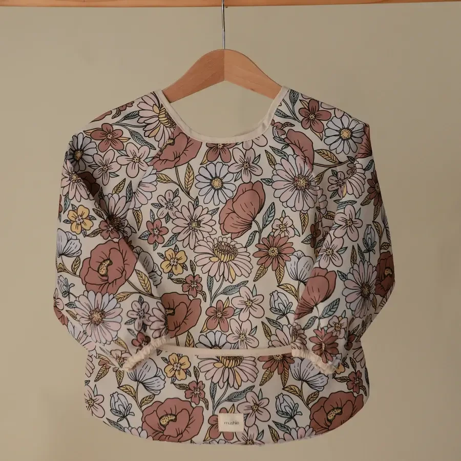 Śliniak z długim rękawem – Retro Flowers / Mushie