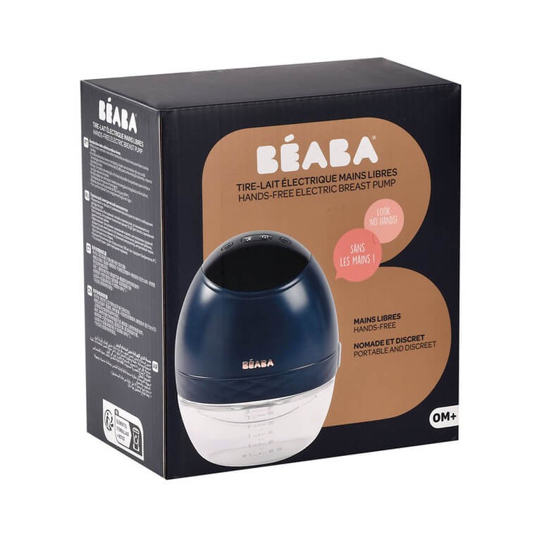 Laktator elektryczny bezprzewodowy muszlowy Hands-Free 180 ml Night Blue / Beaba