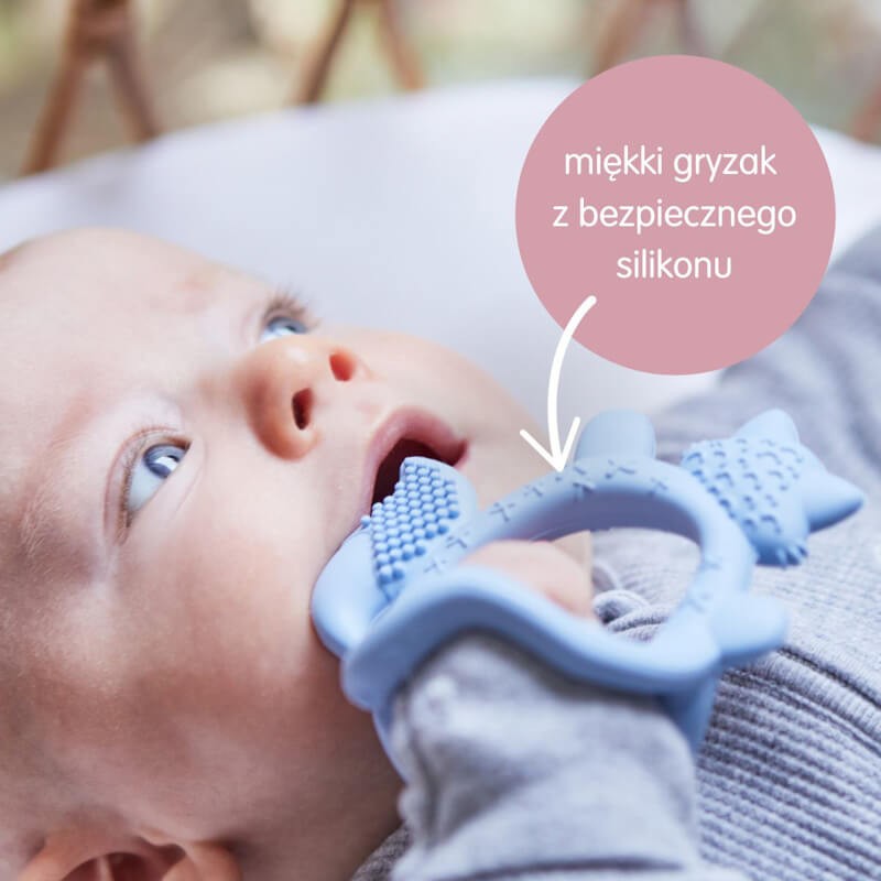 Gryzak silikonowy Lisek - błękit / b.box