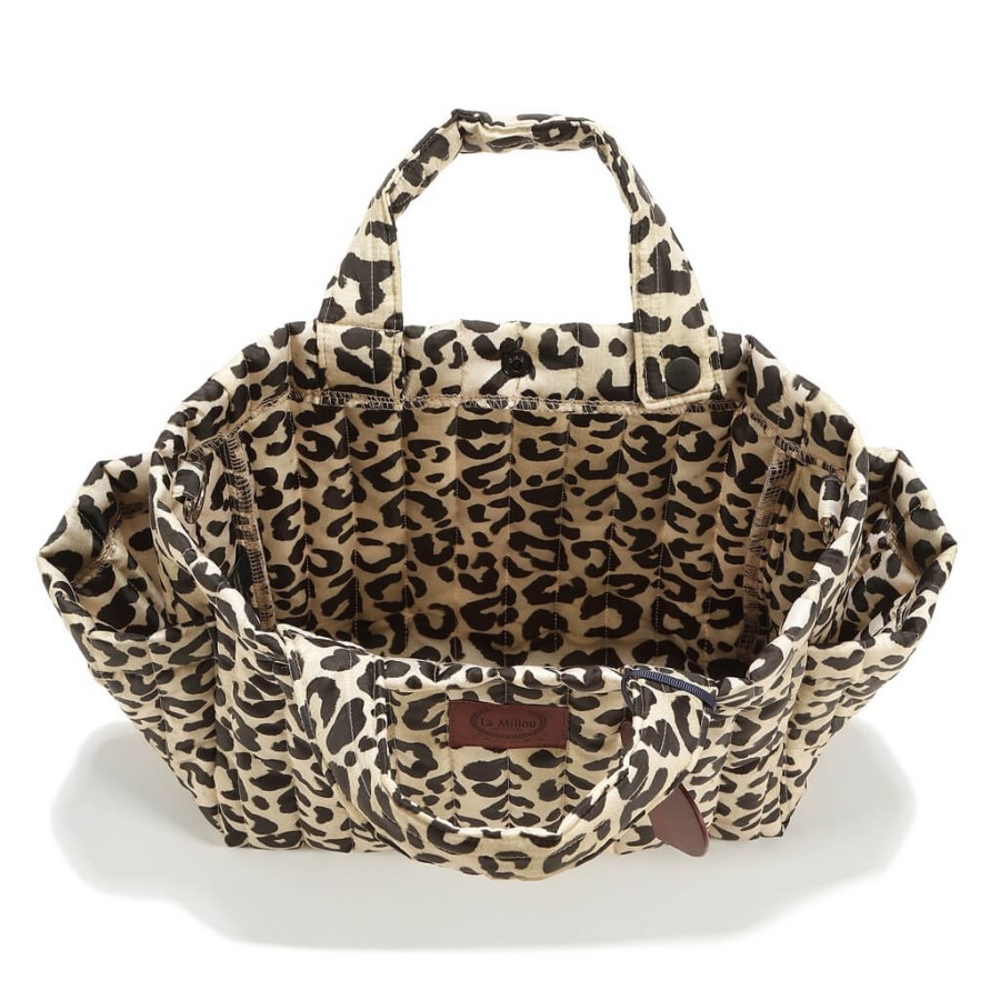 Organizer do wózka ortalion pikowany LEOPARD CREAM by Magdalena Lamparska / La Millou