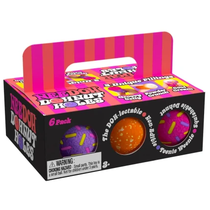 Mini gniotki sensorycze NeeDoh Dohnut Holes, 6 szt. / Schylling