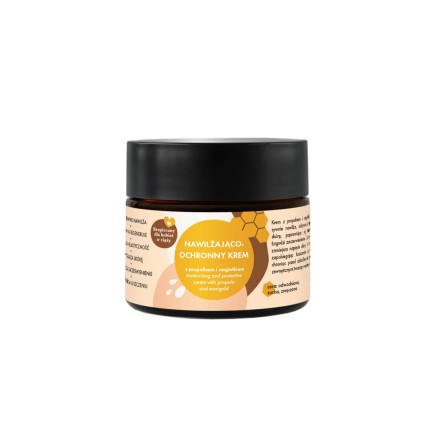 Nawilżająco-ochronny krem do twarzy z propolisem i nagietkiem, 50 ml / Lullalove
