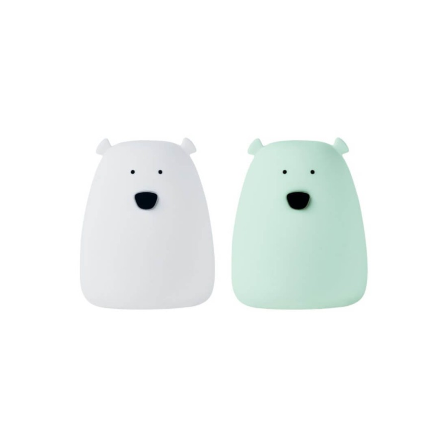 Zestaw 2 lampek Mini Miś w kolorze Biały i Arktyczna Zieleń / Rabbit&Friends