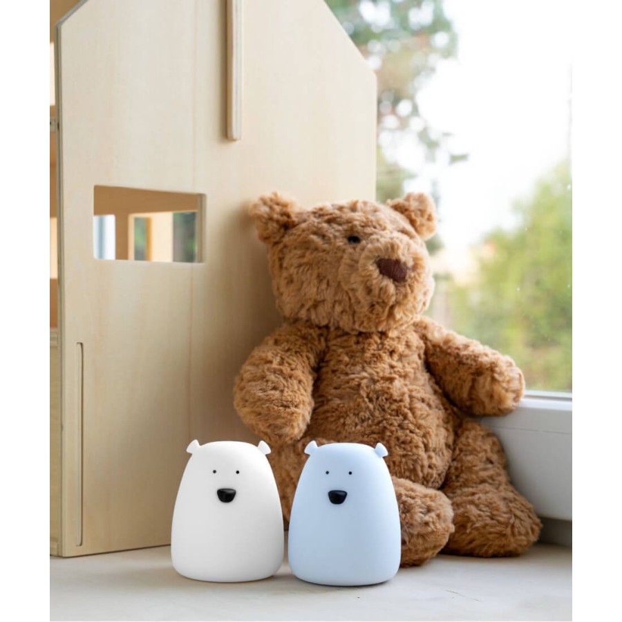 Zestaw 2 lampek Mini Miś w kolorze Biały i Arktyczna Błękit / Rabbit&Friends