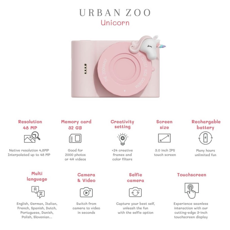 Aparat cyfrowy dla dzieci Urban Zoo - Unicorn / The Zoofamily