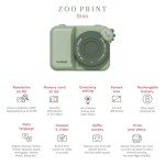 Aparat cyfrowy z drukarką dla dzieci Zoo Print - Dino Green / The Zoofamily