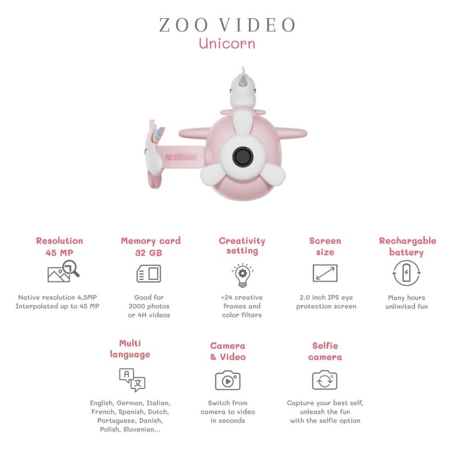 Aparat cyfrowy z kamerą dla dzieci Zoo Video - Unicorn / The Zoofamily