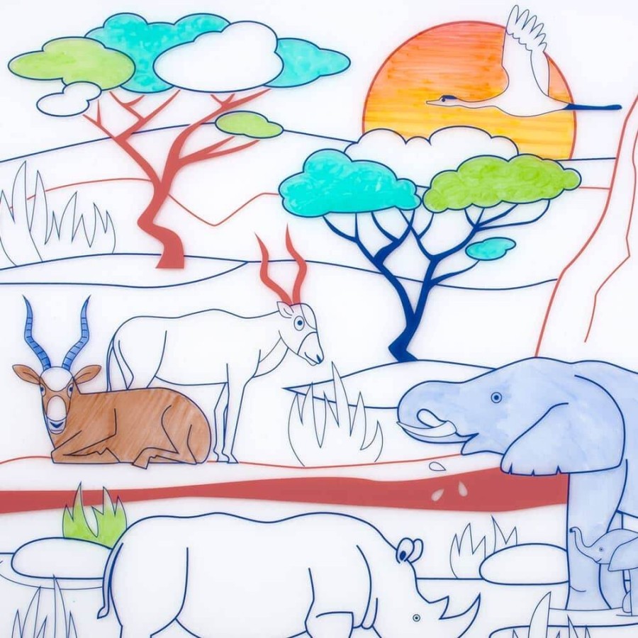 Zestaw do kolorowania z silikonową matą - Savanna / Super Petit