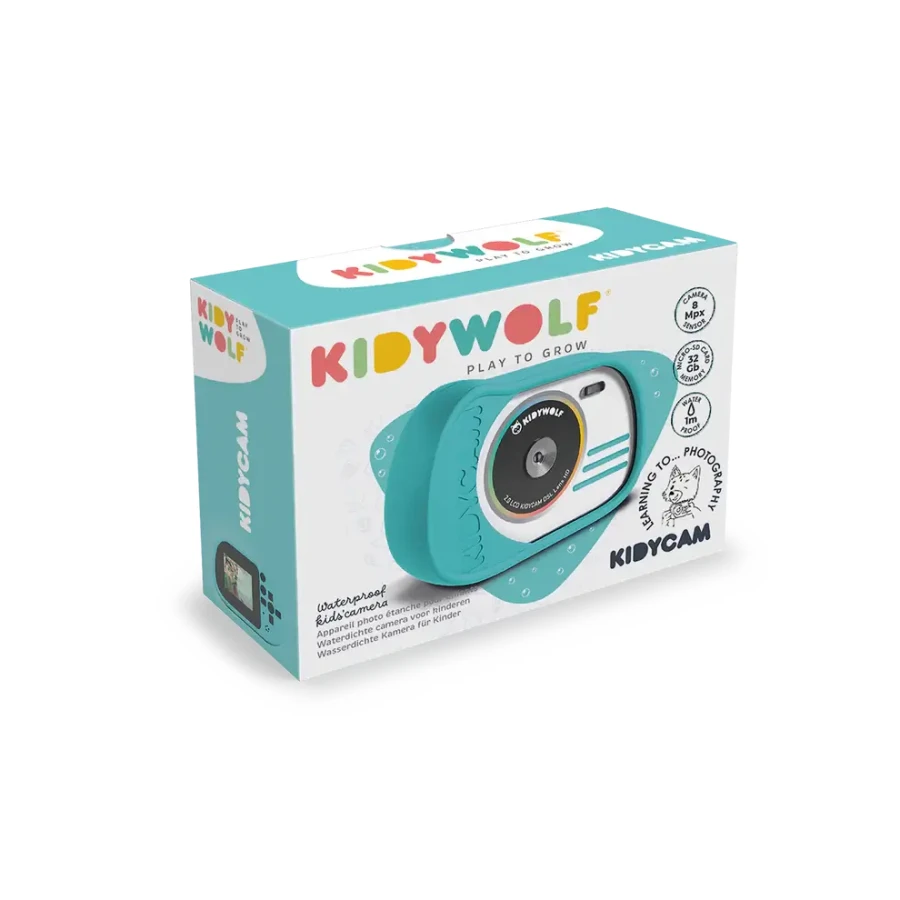 Wodoodporny aparat KIDYCAM - miętowy / Kidywolf