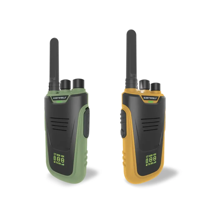 Zestaw krótkofalówek Walkie Talkie KIDYTALK - zielono-pomarańczowe / Kidywolf