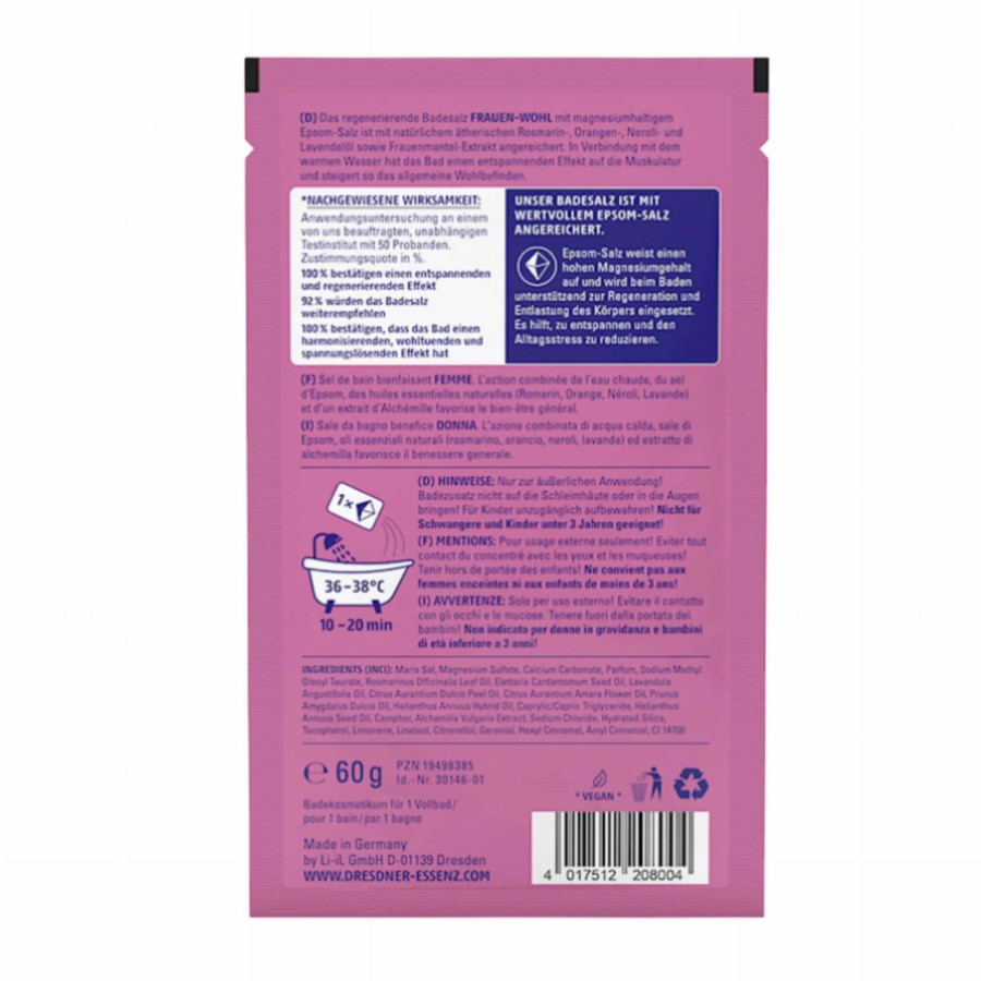 Dla dobrego samopoczucia kobiet - sól do kąpieli z solą epsom, 60 g / Dresdner Essenz