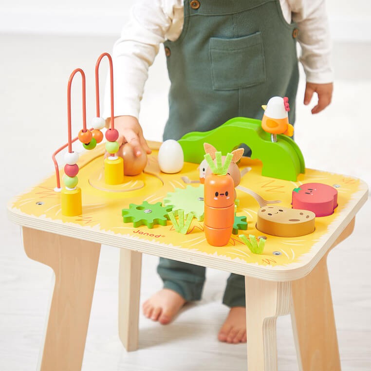 Wielofunkcyjny stolik edukacyjny drewniany Farma 12m+ / Janod