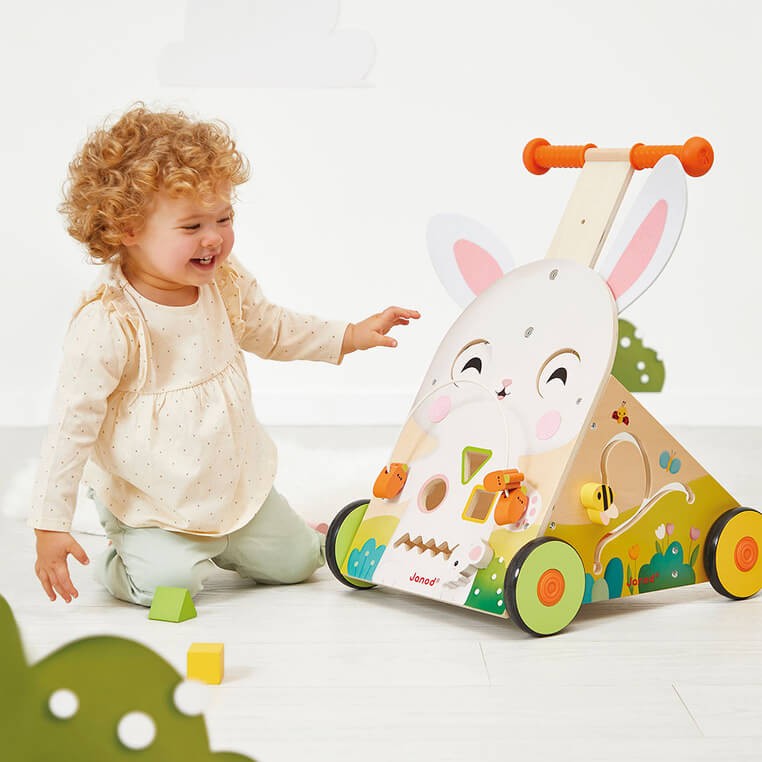 Wielofunkcyjny pchacz edukacyjny Farma 12 m+ / Janod