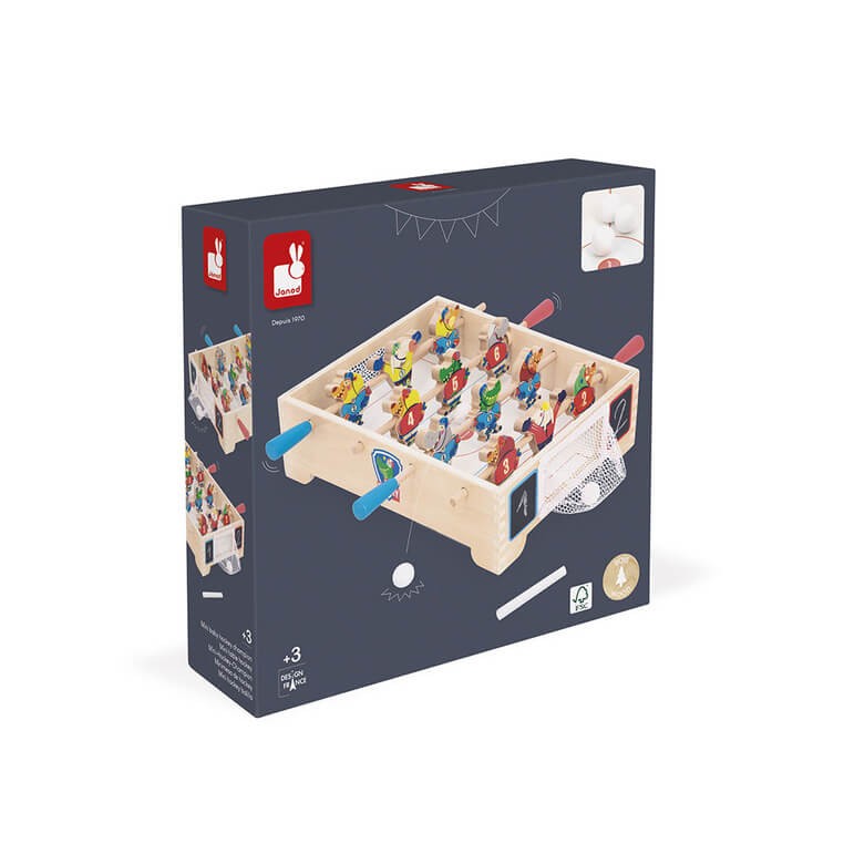 Gra zręcznościowa drewniana Mini hokej Applepop 3+ / Janod