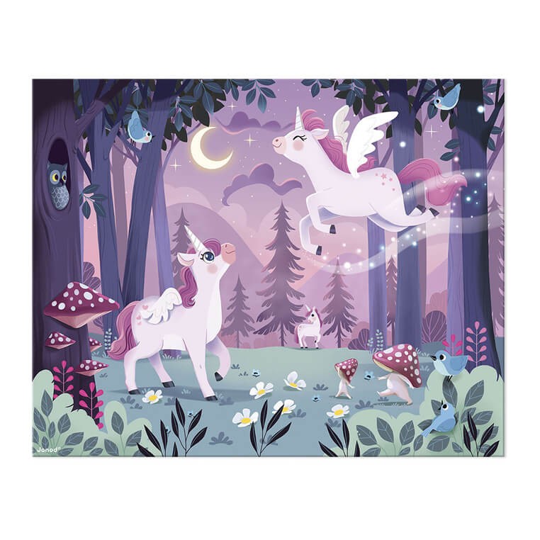 Puzzle w walizce Jednorożce 54 elementy 5+ / Janod