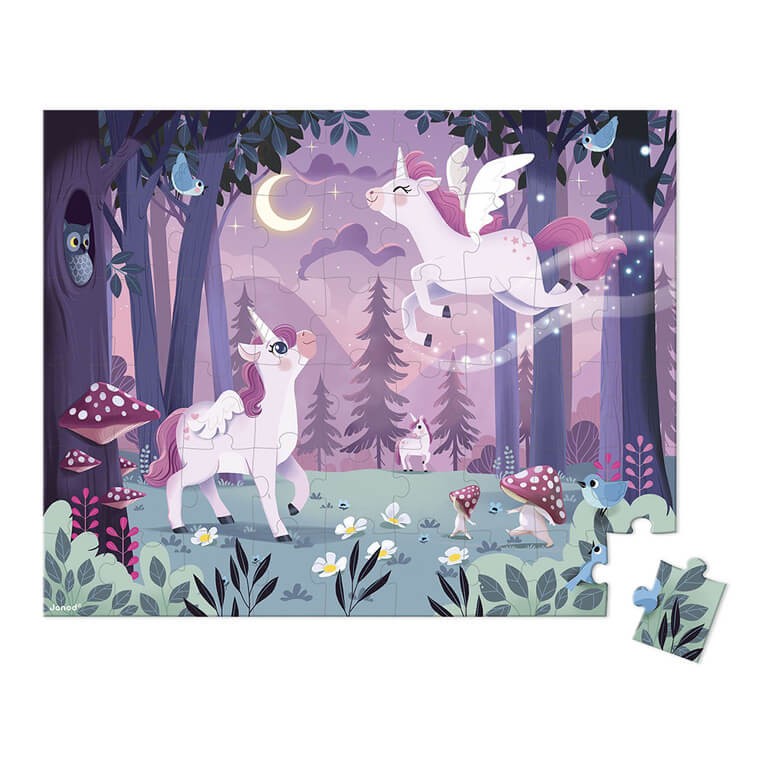 Puzzle w walizce Jednorożce 54 elementy 5+ / Janod