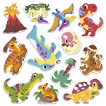 Multizestaw kreatywny 2-latka My arts & crafts Grube naklejki wielorazowe Dinozaury 2+ / Janod